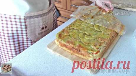 Заливной пирог с картофелем и мясом
