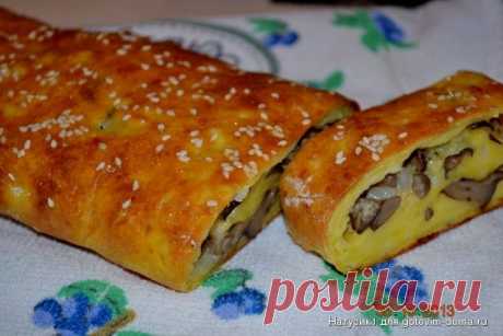 Картофельный рулет с грибами