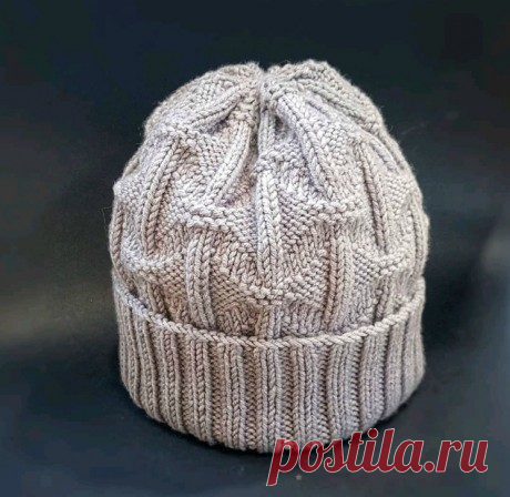 Мужская шапка спицами Геометрия, Вязание для мужчин спицами