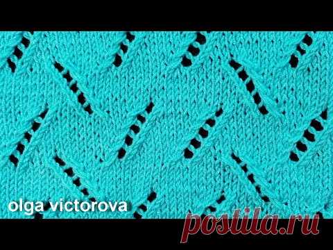 Эстетика минимализма  Ажурные веточки с объемными гранями 618 Узоры спицами