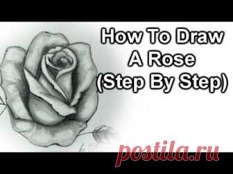 How to draw a rose - Easy step-by-step drawing lessons for kids - YouTube
