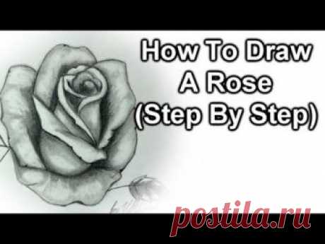 How to draw a rose - Easy step-by-step drawing lessons for kids - YouTube