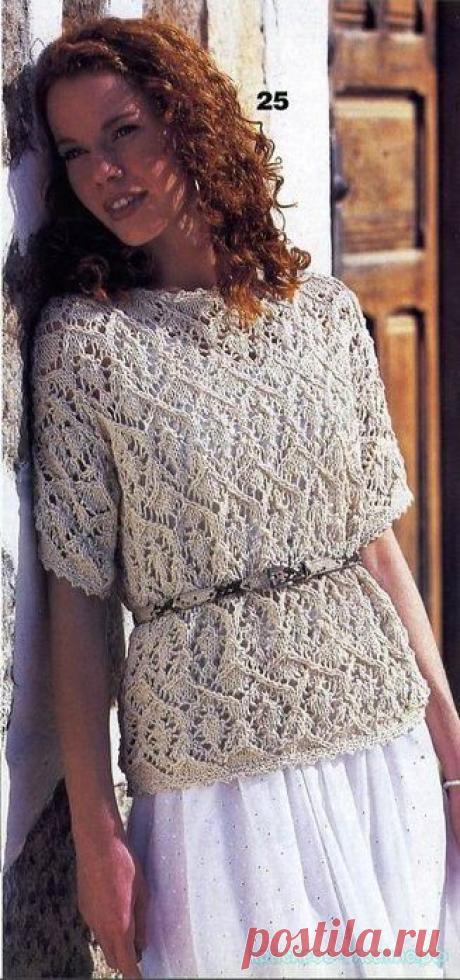 Ажурный пуловер.