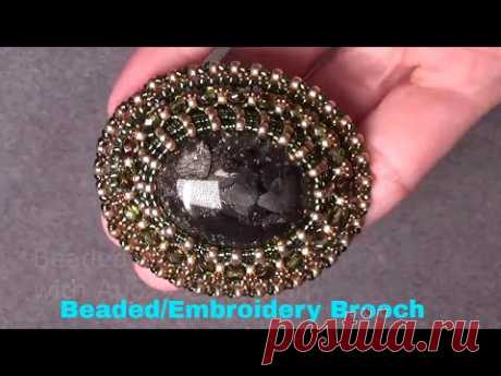 Tutorial how to make a Beaded/Embroidery  Brooch,  как сделать брошь с вышивкой из бисера