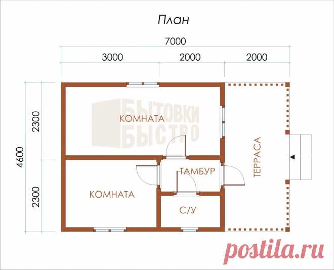 Купить садовый домик с террасой 7x4,6 м «МИЛАН» в Москве и МО
