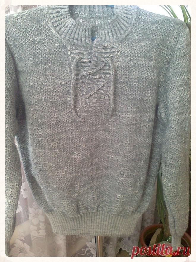 мужской полувер со шнуровкой