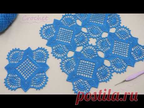Ажурные КВАДРАТНЫЕ МОТИВЫ вязание крючком МК🧶SUPER Beautiful Pattern Crochet square motifs
