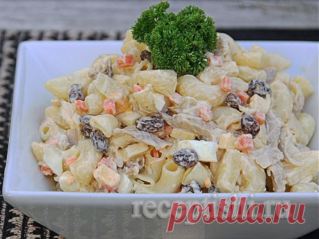 Салат с курицей, макаронами и сыром | Кулинарные рецепты с фото на Рецептыши.ру