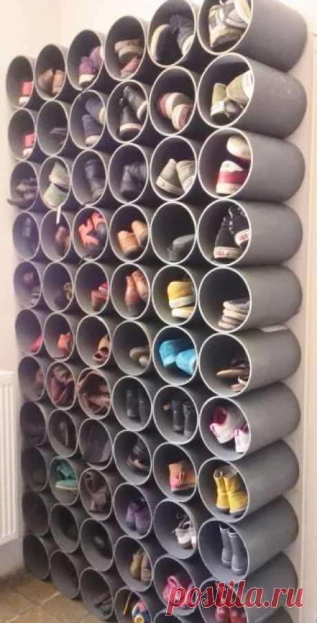 Shoe rack in PVC - tutorial | Studio Bliss We really had a problem storing our shoes. My hubby is a skaterboy and has a shoe collection that is uncomparable to Continue Reading