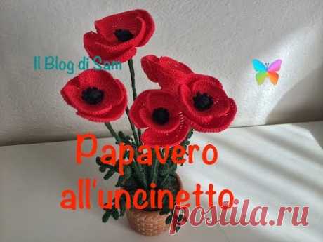 Spiegazione del Papavero all'uncinetto