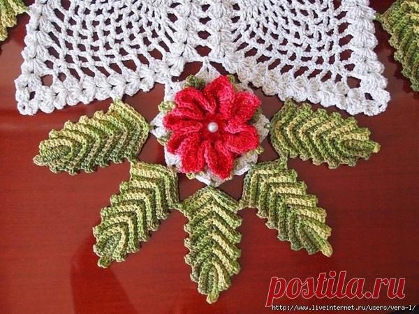 Декоративная салфетка с цветком. Схема