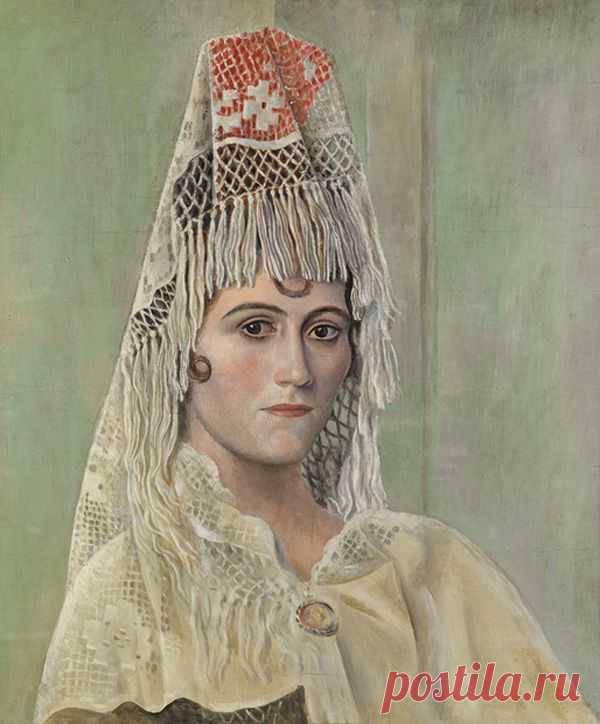 Картина Пабло Пикассо. Ольга Хохлова в мантилье. 1917 |