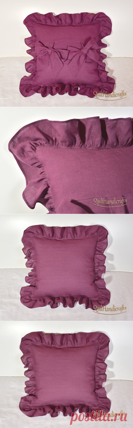 Sham pillow_with ruffles pillow_cushion by QuiltHandicrafts