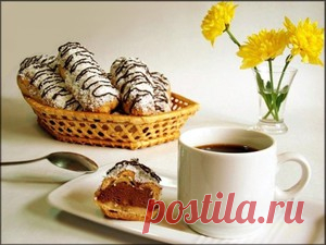 Эклеры с шоколадно - кофейным кремом и бананами. пошаговый рецепт с фотографиями