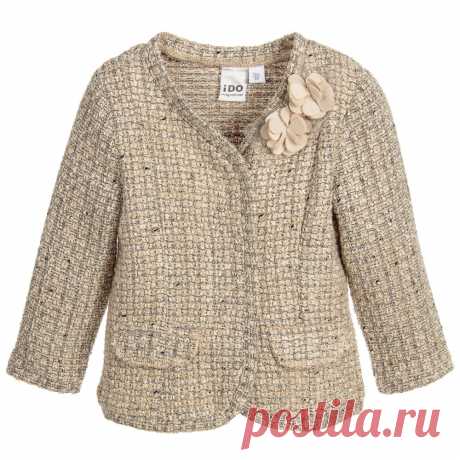 iDo Baby - Baby Girls Beige Bouclé Jacket | Childrensalon