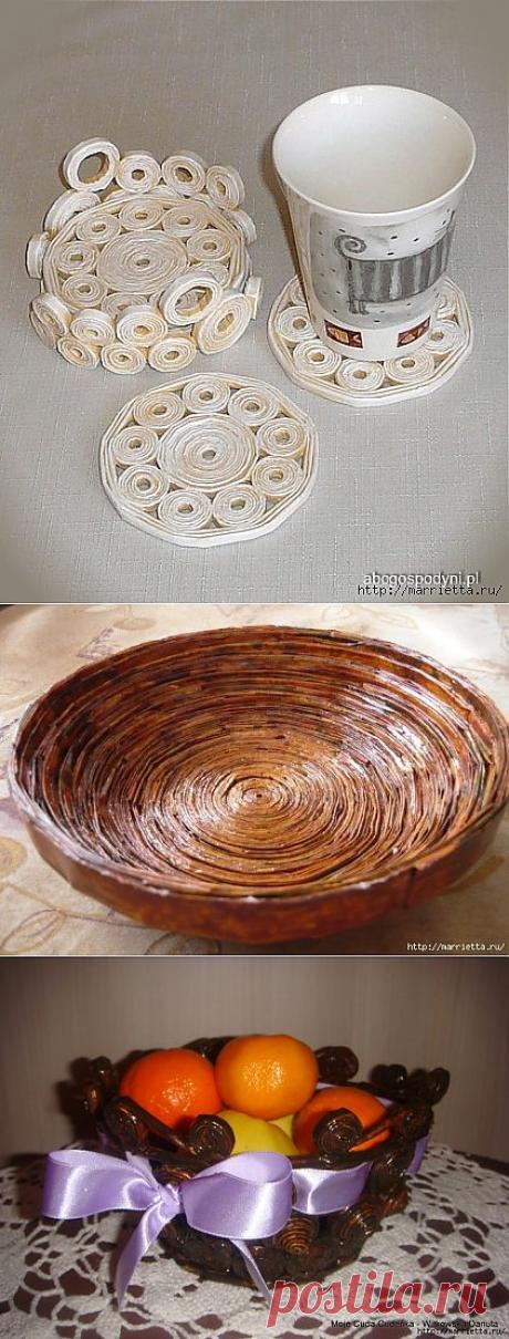 поделки из колец и газетных трубочек м.к.