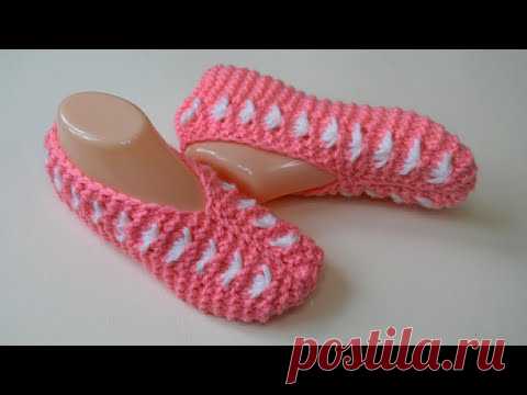 Следки из прямоугольника двумя спицами