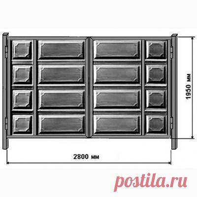 Ворота филенка №1 2м х 3м