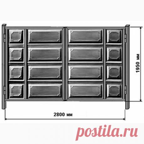 Ворота филенка №1 2м х 3м
