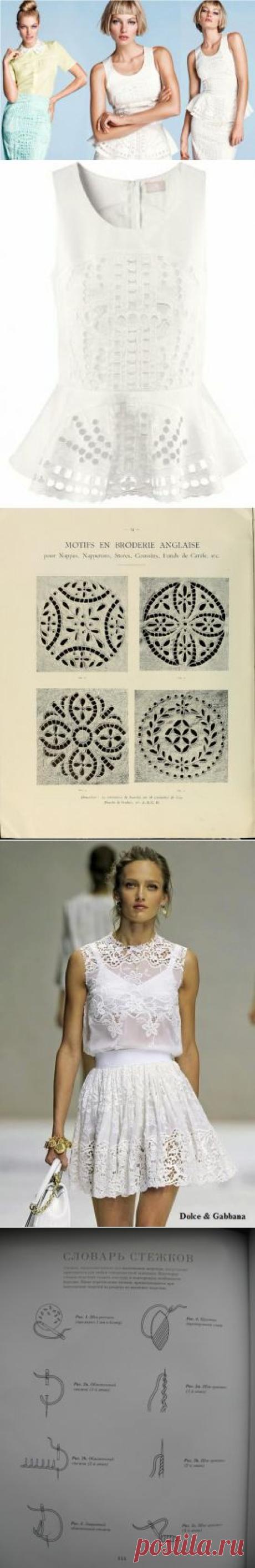 Английская "белая" вышивка "бродери whitework": от истоков до современной одежды