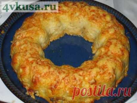 Рыбный  пирог с грибами и яйцом | 4vkusa.ru