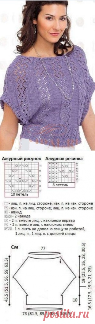 Ажурная кофточка спицами / Вязание