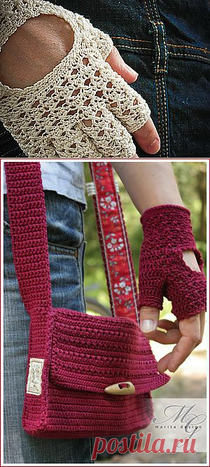 Митенки для леди с авто или вело ) - Ярмарка Мастеров - ручная работа, handmade