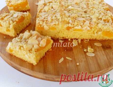 Штрейзельный пирог с персиками