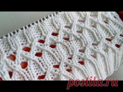 Вдохновение на осенний проект! Красивый ажурный узор спицами для кардигана или жакета