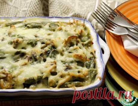 Запеченная зеленая фасоль с грибами – кулинарный рецепт