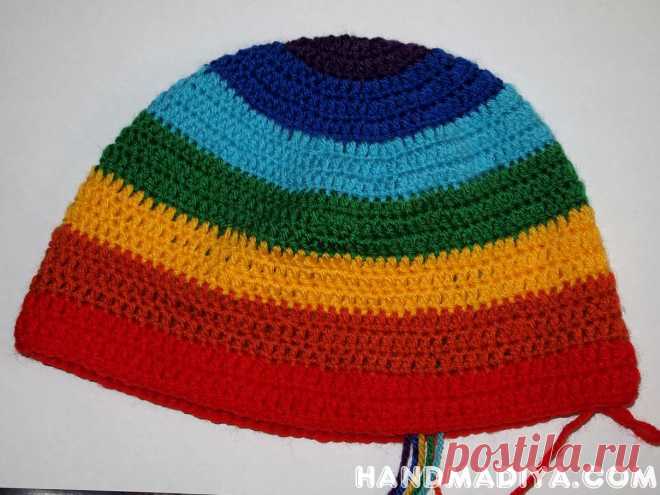 Шапка «Радуга» крючком. Мастер-класс ~ Hat "Rainbow"