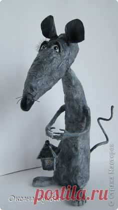 Куклы Папье-маше Крыска с фонариком Бумага фото 1