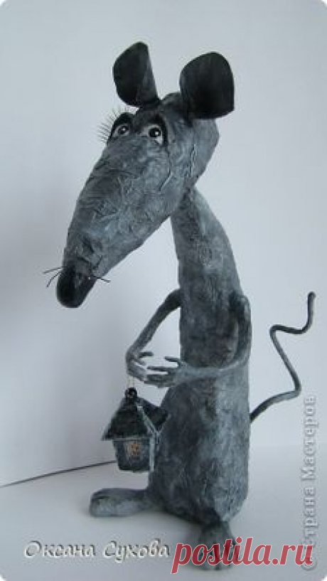 Куклы Папье-маше Крыска с фонариком Бумага фото 1