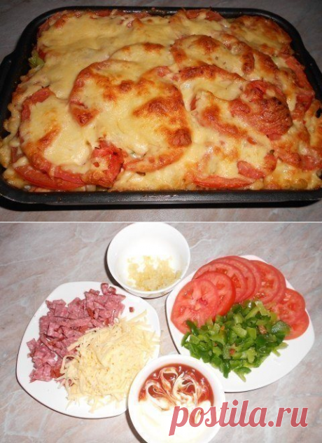 Пикантные макароны в духовке