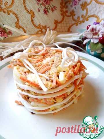 Салат с сулугуни и корейской морковью - кулинарный рецепт