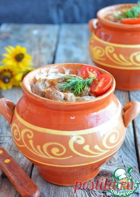 Рисовая каша с мясом в горшочке - кулинарный рецепт