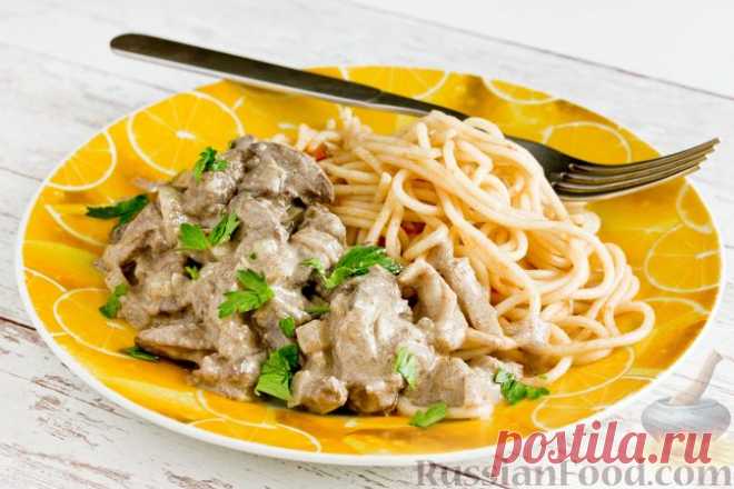 Рецепт: Подлива из куриной печени со сметаной на RussianFood.com