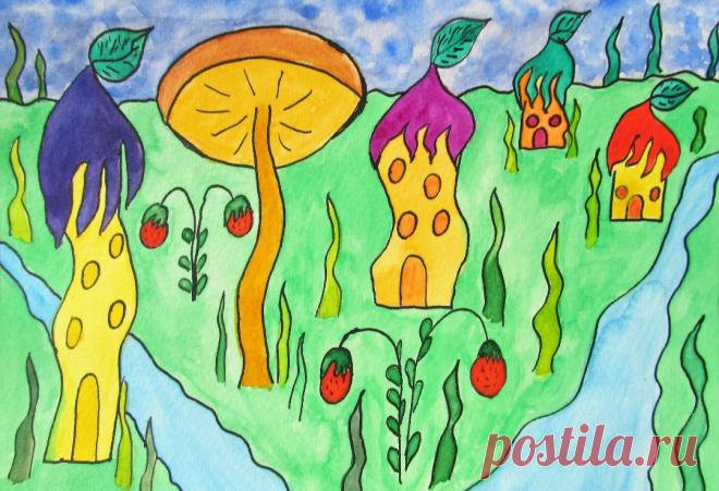 Акварельные серия "Сказочные домики". Размер 14,8 см х 21 см (А5). Иллюстрации выполнены художественными акварельными красками на бумаге для акварели и тушью.