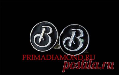 Запонки серебро 925 пробы черная эмаль