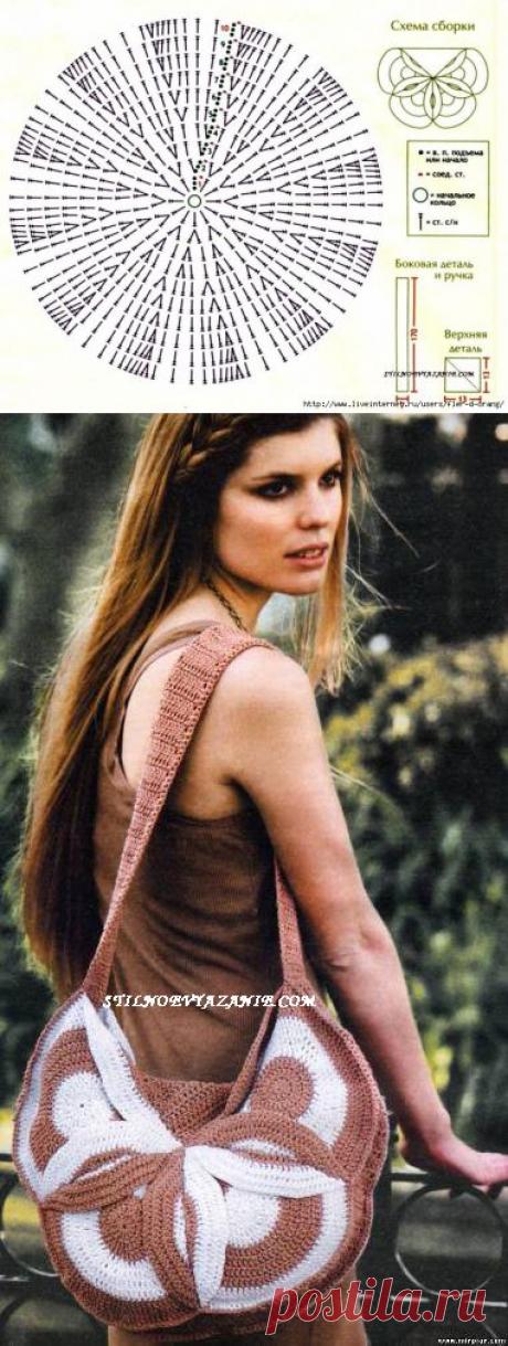 Оригинальная сумочка крючком.