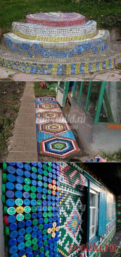 Оригинальные поделки из пробок для сада