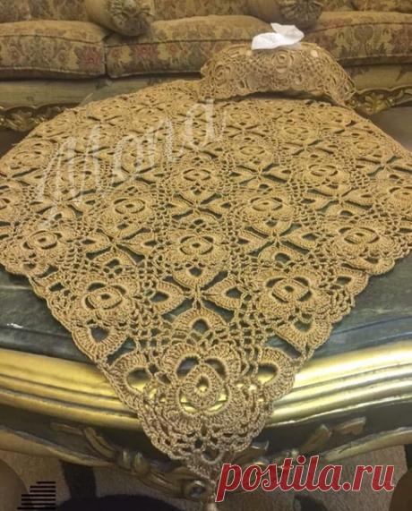 Квадратный ажурный мотив крючком