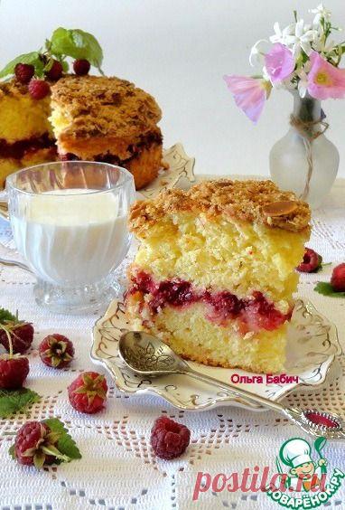 Малиновый пирог со штрейзелем - кулинарный рецепт