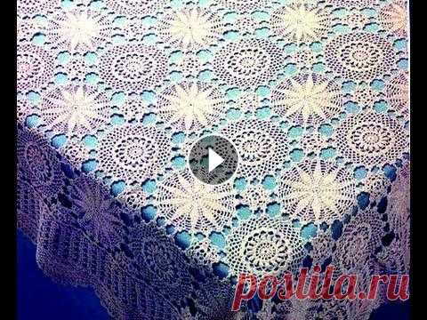 Вяжем СКАТЕРТЬ крючком. АЖУРНАЯ КАЙМА (часть 13) В этом видео показано как вязать скатерть крючком, используя метод безотрывного вязания. Вы также узнаете о нитках для вязания, как вязать мотивы, сое...