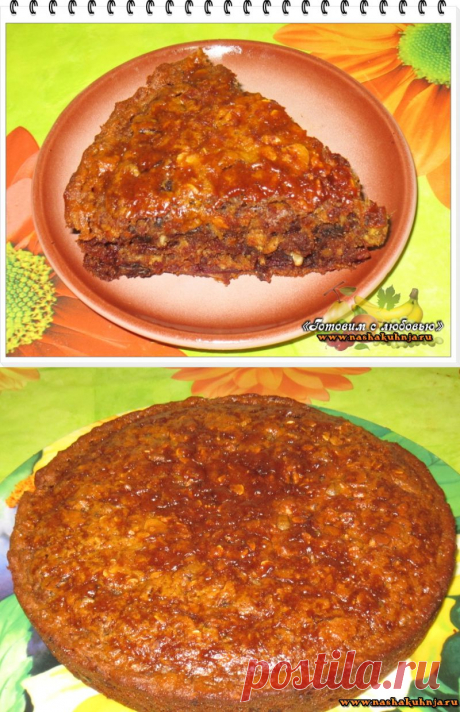 Сметанный пирог с финиками и орехами