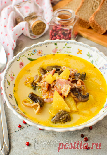 Сырный суп с грибами и беконом — рецепт с фото пошагово