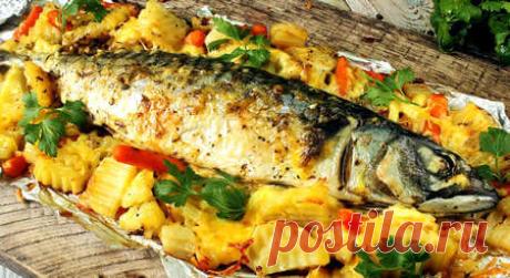 Скумбрия, запечённая в духовке с овощами – самые вкусные домашние рецепты