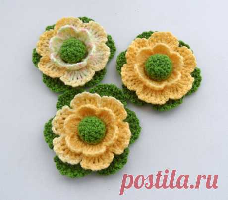 Crochet Applique Crochet Flowers Corsage от CraftsbySigita