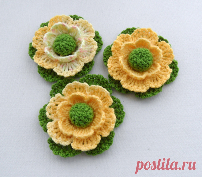 Crochet Applique Crochet Flowers Corsage от CraftsbySigita