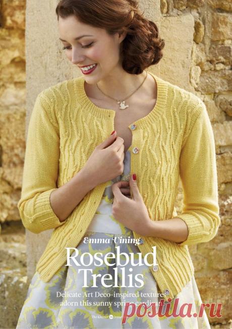 Кардиган вязаный спицами Rosebud Trellis